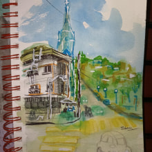 Curso: Urban sketching: crea paisajes urbanos expresivos. Painting, Sketching, Drawing, Watercolor Painting, Sketchbook & Ink Illustration project by Shirley Jasive Martínez Wong - 08.11.2023