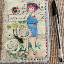 An image transfer collage with lots of hand stitch.. Arts, and Crafts project by Annette Emms - 08.13.2023