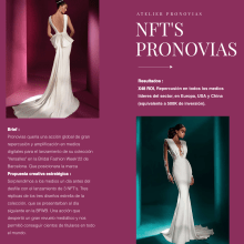PRONOVIAS NFT'S. Un proyecto de Publicidad, Creatividad y Estrategia de marca						 de Lucía L.B - 18.08.2023