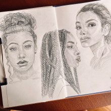 My project for course: Portrait Sketchbooking: Explore the Human Face. Un proyecto de Bocetado, Dibujo, Dibujo de Retrato, Dibujo artístico y Sketchbook de jojobalkari - 16.08.2023