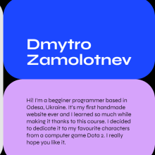 My project for course: HTML, CSS and JavaScript for Beginners. Programming, Web Design, Web Development, CSS, HTML, JavaScript, and Digital Product Development project by Dmytro Zamolotnev - 08.24.2023