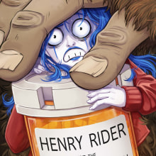 Henry Rider and the NUYU prescription book cover. Un proyecto de Ilustración tradicional y Diseño gráfico de Rita Muñoz - 29.08.2023