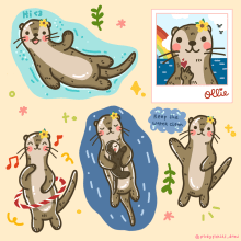 My project for course: Kawaii Illustration: Create Charming Characters - Ollie the Otter. Traditional illustration, Character Design, and Manga project by aoktaviane - 08.31.2023