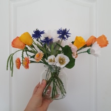 My project for course: Wild Flower Bouquet. Papercraft, Decoração de interiores, e DIY projeto de Milla Tulonen - 03.09.2023