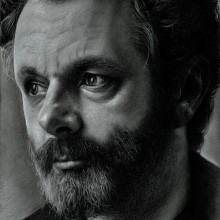 Michael Sheen fan art. Traditional illustration, Drawing, Portrait Drawing, and Realistic Drawing project by Kincso - 09.05.2023
