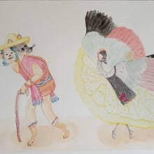 Mi proyecto del curso: Ilustración de personajes imaginarios con acuarela. Un proyecto de Diseño de personajes, Pintura, Dibujo, Pintura a la acuarela e Ilustración infantil de Laura Chávez Doria - 12.09.2023