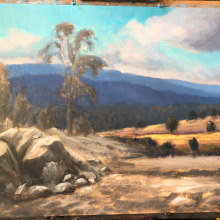 My project for course: Landscape Oil Painting . Un proyecto de Bellas Artes, Pintura y Pintura al óleo de Christopher Vidal - 13.09.2023