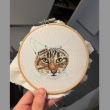 My project for course: Embroidered Pet Portraits: The Thread Painting Technique. Un proyecto de Bordado, Ilustración textil, Ilustración naturalista				 y Diseño textil de iragarbers - 14.09.2023