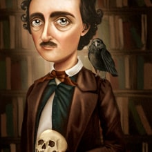 Edgar Allan Poe. Digital Illustration, and Portrait Illustration project by Ana Sentieri - 09.18.2023
