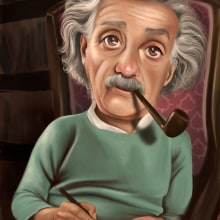 Albert Einstein. Digital Illustration, and Portrait Illustration project by Ana Sentieri - 09.18.2023