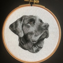 My project for course: Embroidered Pet Portraits: The Thread Painting Technique. Embroider, Textile Illustration, Naturalistic Illustration, and Textile Design project by ycfriesen - 09.19.2023