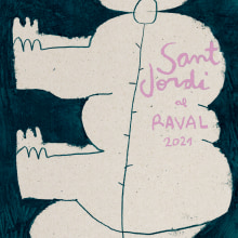 Cartel propuesta Sant Jordi Raval. Design, and Traditional illustration project by Maria Agüero - 01.01.2021