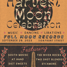 Harvest Moon 2023 Promo. Poster. Un proyecto de Diseño, Publicidad, Música, Diseño de carteles y Diseño digital de Tess - 20.08.2023