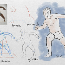 Mi proyecto del curso: Dibujo de la figura humana en poses expresivas. Un proyecto de Bellas Artes, Bocetado, Dibujo, Sketchbook y Dibujo anatómico de Kevin Rafael Araujo - 21.09.2023