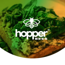 HOPPER BEES - MARKET & HEALTHY FOOD REBRANDING. Un proyecto de Diseño gráfico, Ilustración vectorial y Diseño de logotipos de Jean Díaz - 25.01.2021