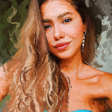 She is Maysa Prando - My Project in Portrait Painting by Rod Lovell. Design, Traditional illustration, Painting, Pencil Drawing, Drawing, Fashion Design, Portrait Photograph, Digital Illustration, Watercolor Painting, Portfolio Development, Portrait Illustration, Portrait Drawing, Realistic Drawing, Artistic Drawing, Acr, lic Painting, Brush Painting, Oil Painting, Digital Drawing, Digital Painting, Figure Drawing, Self-Portrait Photograph, Gouache Painting, Matte Painting, Decorative Painting, and Colored Pencil Drawing project by Rod Lovell - 09.30.2023