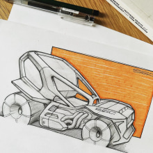 Sci-Fi vehicle. Un proyecto de Diseño industrial, Bocetado y Concept Art de khalil3 - 04.10.2023