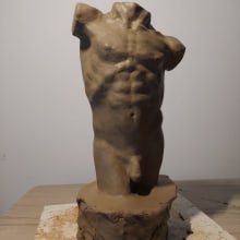 Meu projeto do curso: Modelagem de bustos com argila. Un proyecto de Bellas Artes y Escultura de petrospessoa - 05.10.2023
