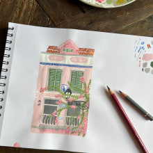 My project for course: Gouache Techniques for Illustration. Un proyecto de Ilustración tradicional, Bocetado, Creatividad, Dibujo, Pintura a la acuarela, Sketchbook y Pintura gouache de Nollet Martina - 08.10.2023