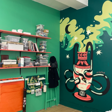 Projet peinture murale de mon atelier : Peinture murale d'intérieur. Un proyecto de Pintura, Interiorismo, Diseño de espacios y Pintura decorativa de Jenn - 14.10.2023