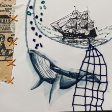 Mi proyecto del curso: Técnicas de bordado experimental sobre papel. Un proyecto de Bellas Artes, Bordado, Ilustración textil y Diseño textil de ROSA G - 21.10.2023