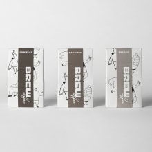 Brew Coffee. Un proyecto de Diseño, Br, ing e Identidad y Packaging de Celia Sáez Cortijo - 23.10.2023