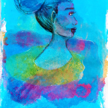 MarArtesOficial - Azul - Retratos . Traditional illustration, Painting, Pencil Drawing, Watercolor Painting, Acr, lic Painting, and Gouache Painting project by MarArtesOficial - 12.05.2022