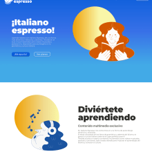 Landing Page de Italiano Espresso - Curso de Diseño Web con Figma. UX / UI, Web Design, Mobile Design, Design digital, Design de apps, e Design de produto digital projeto de Luana Bonella - 04.11.2023