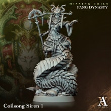 Coilsong Siren- Miniature for Achvillain Games. 3D, e Escultura projeto de Leticia Souza Tomazini - 27.08.2023