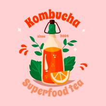 Kombucha | non-official animated logo. Un proyecto de Diseño, Publicidad y Motion Graphics de Micaela Bazan - 05.11.2023