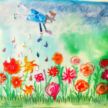 Flying. Arts, Crafts, Collage, Sketching, Creativit, Stor, telling, Children's Illustration, Brush Painting, and Sketchbook project by layla_violet - 11.06.2023