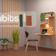 Hubits, módulo de hábitos. Un proyecto de Diseño, creación de muebles					, Diseño industrial y Diseño de iluminación de andreazambranoh21 - 06.11.2023