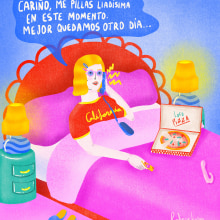 Finde en la cama. Traditional illustration, Art Direction, Comic, Poster Design, and Graphic Humor project by Rodrigo Luxon - 11.07.2023