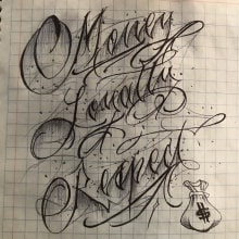 Mi proyecto del curso: Money Loyalty Respect. Calligraph, Lettering, and Tattoo Design project by Humberto Pérez Soreque - 11.07.2023