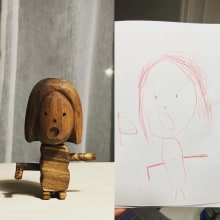 Wooden Art Toys with my daughter drawing. Design de personagens, Escultura, Design de brinquedos, To, Art, e Marcenaria projeto de Danny Szeto - 08.11.2023