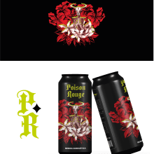 Poison Rouge, bebida energética. Un proyecto de Diseño, Br, ing e Identidad, Diseño de producto, Tipografía, Ilustración digital y Diseño tipográfico de Maria Antequera Ulloa - 09.11.2023