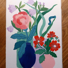 Mijn project van de cursus: Schilder bloemenillustraties met gouacheverf. Un proyecto de Ilustración digital, Ilustración botánica y Pintura gouache de Daphne - 13.11.2023