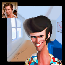 Ace Ventura. Digital Illustration, Graphic Humor, and Digital Drawing project by Tiago Lima - 11.22.2023