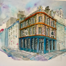My project for course: Architectural Sketching with Watercolor and Ink. Sketching, Drawing, Watercolor Painting, Architectural Illustration, Sketchbook & Ink Illustration project by Juan Carlos - 11.28.2023
