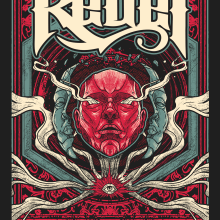 REBEL- GIG POSTER & T-SHIRT . Design, Screen Printing, Poster Design, Digital Illustration, Textile Illustration, and Music Production project by tito artz - 12.11.2022