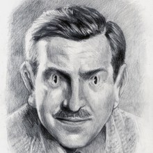 Walt Disney caricature. Ilustração tradicional, Desenho a lápis, Desenho, Ilustração de retrato, e Desenho de retrato projeto de Lior Shkedi - 03.02.2014