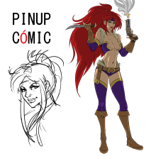 Pinup Comic. Design de personagens, Artes plásticas, Comic, Ilustração digital, e Desenho artístico projeto de Rubén de Frutos - 06.12.2023