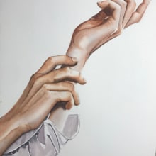 Mon projet du cours : Illustration de mains expressives à l'aquarelle. Pintura, Pintura em aquarela, e Desenho anatômico projeto de Marie-Laurence Marchetto - 29.11.2023