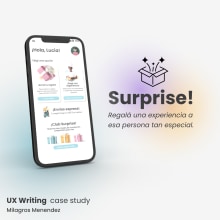 Sorprise! - UX Writing. Design, and UX / UI project by Milagros Menendez - 12.13.2023