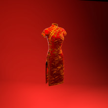 Qipao. Un projet de 3D, Création de costumes, Modélisation 3D, Art conceptuel, Conception 3D , et Design textile de Cristina Pelayo Álvarez - 14.12.2023