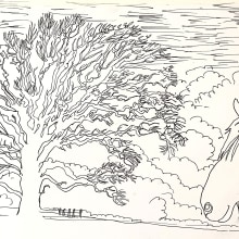 White Cottages Beech and Tilly. Esboçado, Desenho, Desenho artístico, Sketchbook, Ilustração com tinta e Ilustração naturalista projeto de jonathanfergusonvernon - 20.12.2023
