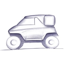 Mon projet du cours : Croquis de design automobile 2 seater 4x4. Un proyecto de Diseño, Diseño industrial, Diseño de producto y Bocetado de pierre_mouchot - 27.12.2023