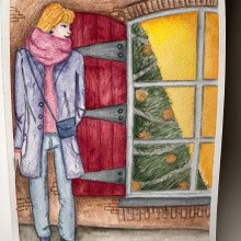 Girl at Christmas . Ilustração tradicional, Design de personagens, e Artesanato projeto de Jessica Postema-Prinsen - 29.12.2023