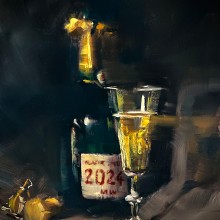 Happy new year!. Painting, and Oil Painting project by Yo Rühmer - 12.31.2023