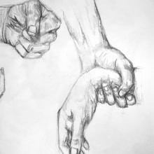 Anatomia de mans i peus - 2n de DA. Desenho a lápis projeto de Meritxell Esteve Avileo - 04.01.2024